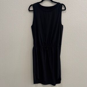 Athleta Black Sleeveless Drawcord Mini Dress